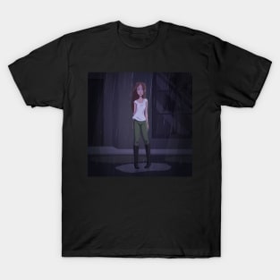 Sad in the Rain Digital Painting T-Shirt